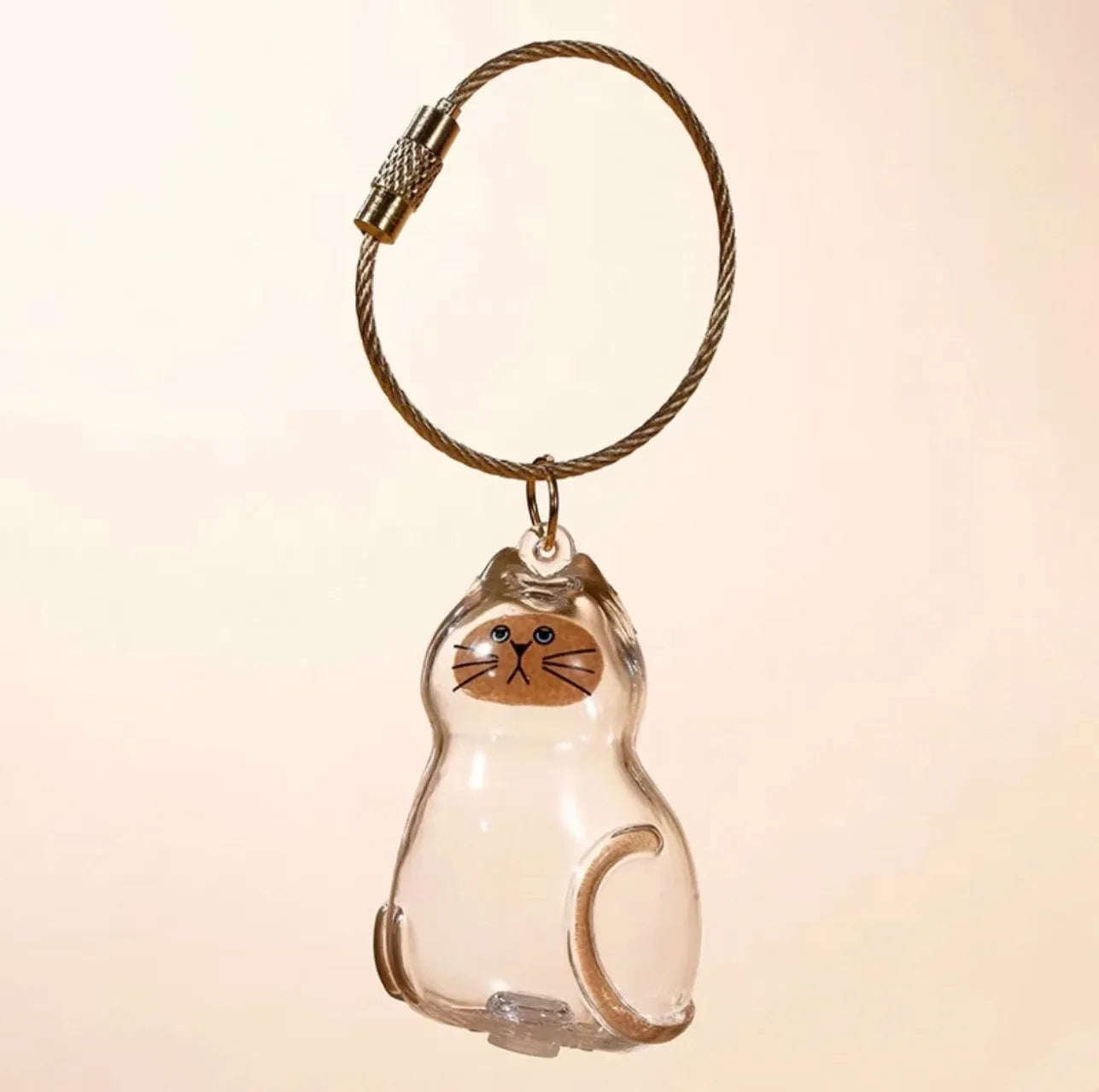 Cat Fur Memorial Charm Resin Keepsake Capsule Pet Hair Keychain