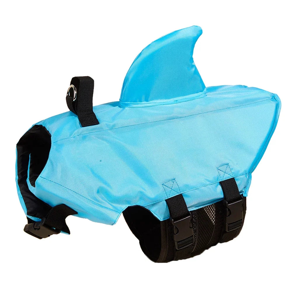 Shark Fin Dog Life Jacket Enhanced Buoyancy Safety Vest With Handle