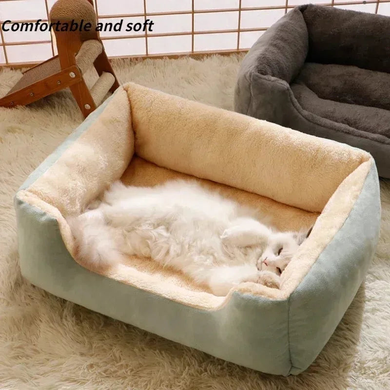 Winter Cat Bed Dog Mat - Soft Plush Pet Cushion for Cats & Dogs
