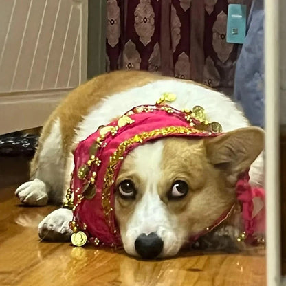 Corgi Belly Dance Hip Towel Pet Dog Skirt With Sequins