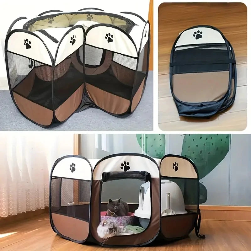 Cat Maternity Room Octagonal Pet Fence - Waterproof Foldable Tent