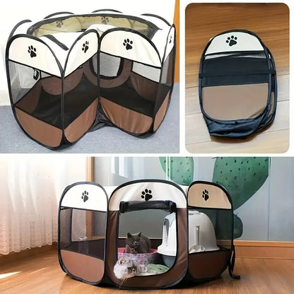 Cat Maternity Room Octagonal Pet Fence - Waterproof Foldable Tent