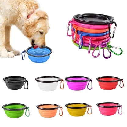 Portable Pet Food Bowl - Collapsible Silicone Travel Bowl for Dogs and Cats