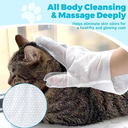 6 Pack Pet Cleaning Wipes Gloves For Dogs Cats Puppies Kittens