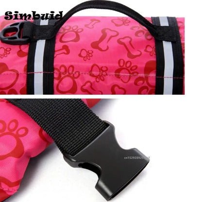 Dog Life Jacket Reflective Adjustable for Large Dogs Swimming Safety