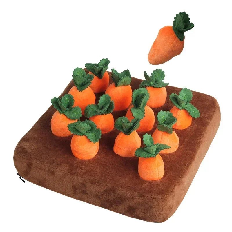 Dog Snuffle Mat Interactive Carrot Plush Toy For Pet Training