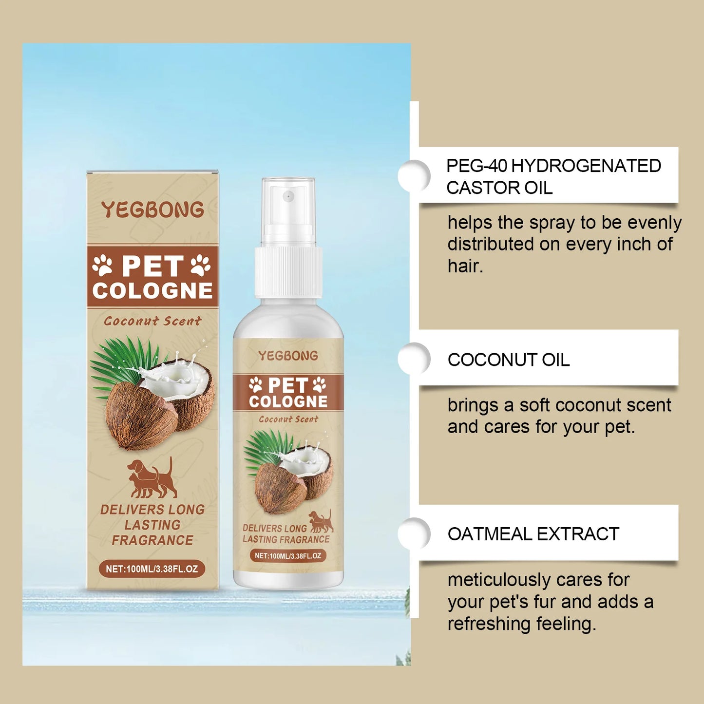 Coconut Pet Odor Eliminator Spray For Dogs And Cats