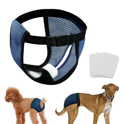 Dog Sanitary Panties with Washable Reusable Diapers - 3 Pack