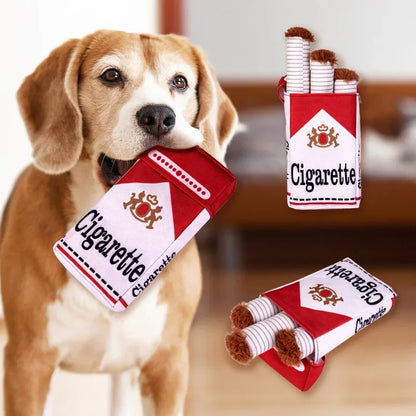 Funny Interactive Plush Dog Chew Toy - Cigarette Design Pet Gift