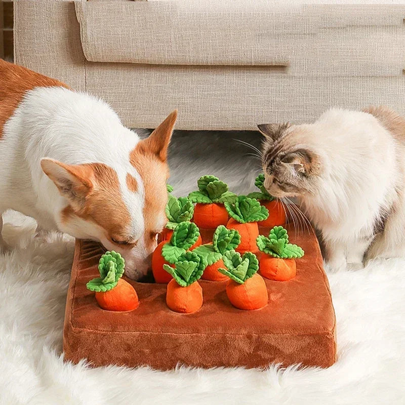 Dog Snuffle Mat Interactive Carrot Plush Toy For Pet Training