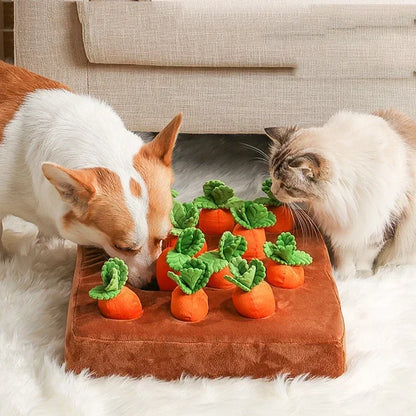 Dog Snuffle Mat Interactive Carrot Plush Toy For Pet Training