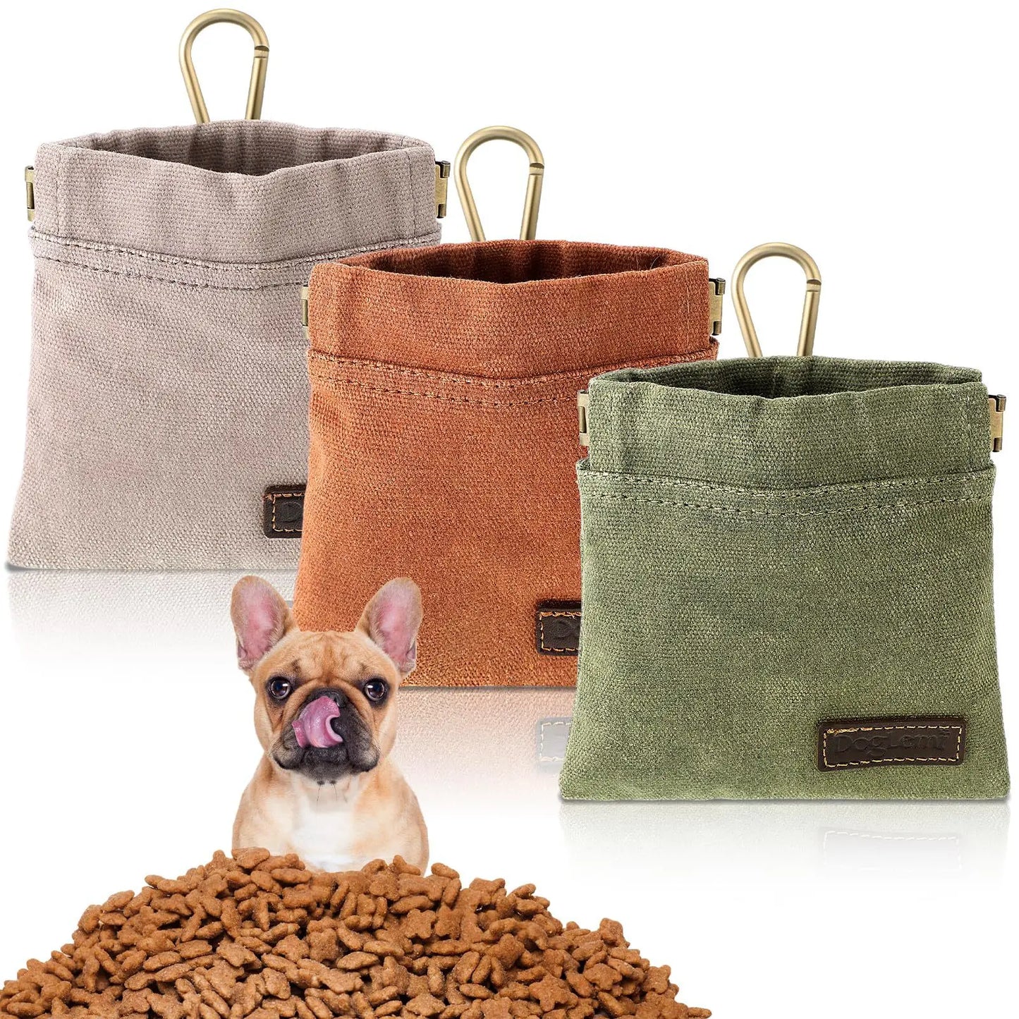 Portable Dog Food Storage Bag Canvas Pet Snack Carrier
