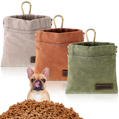 Portable Dog Food Storage Bag Canvas Pet Snack Carrier