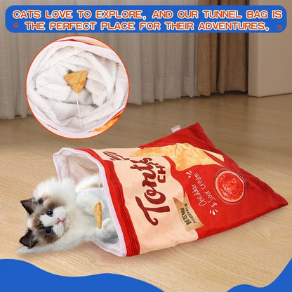 Halloween Cat Tunnel Toy - Interactive Collapsible Pet Tunnel