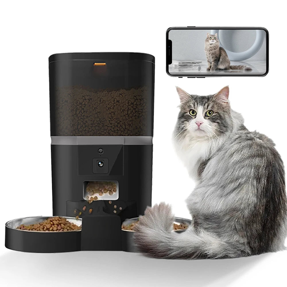 Smart Automatic Pet Feeder With Camera For Dogs And Cats