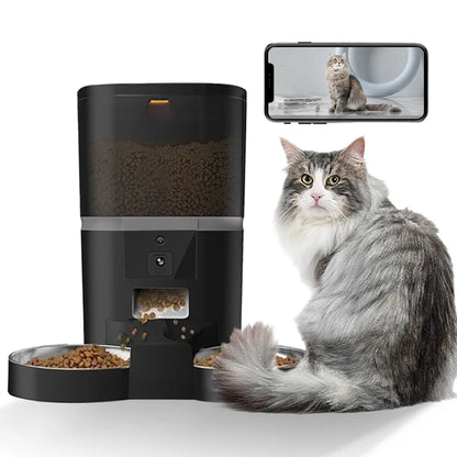 Smart Automatic Pet Feeder With Camera For Dogs And Cats
