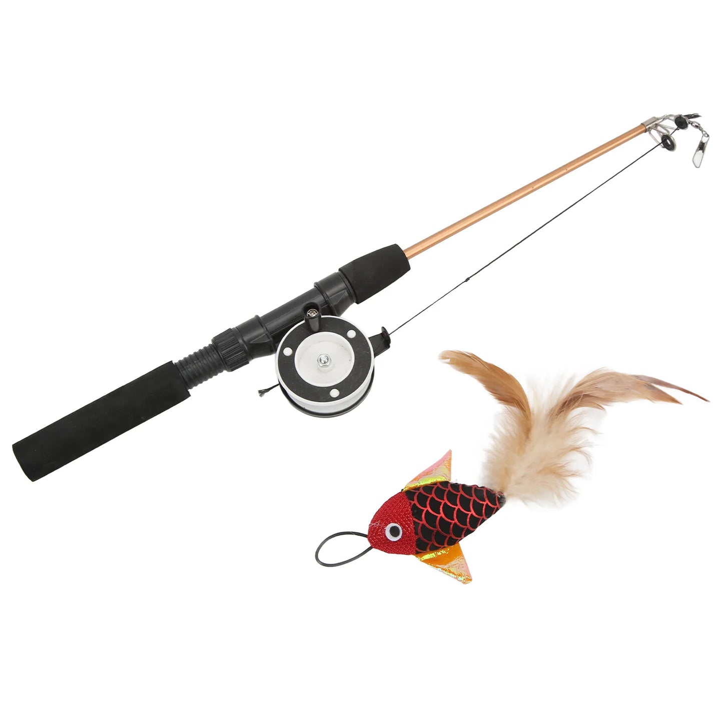 Interactive Cat Fishing Rod Toy With Realistic Fish Design