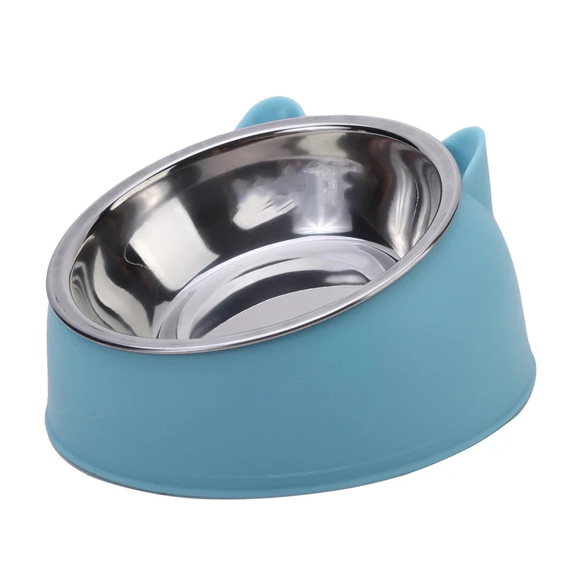 Cat Bowl Inclined Stainless Steel Pet Feeding Bowl Set