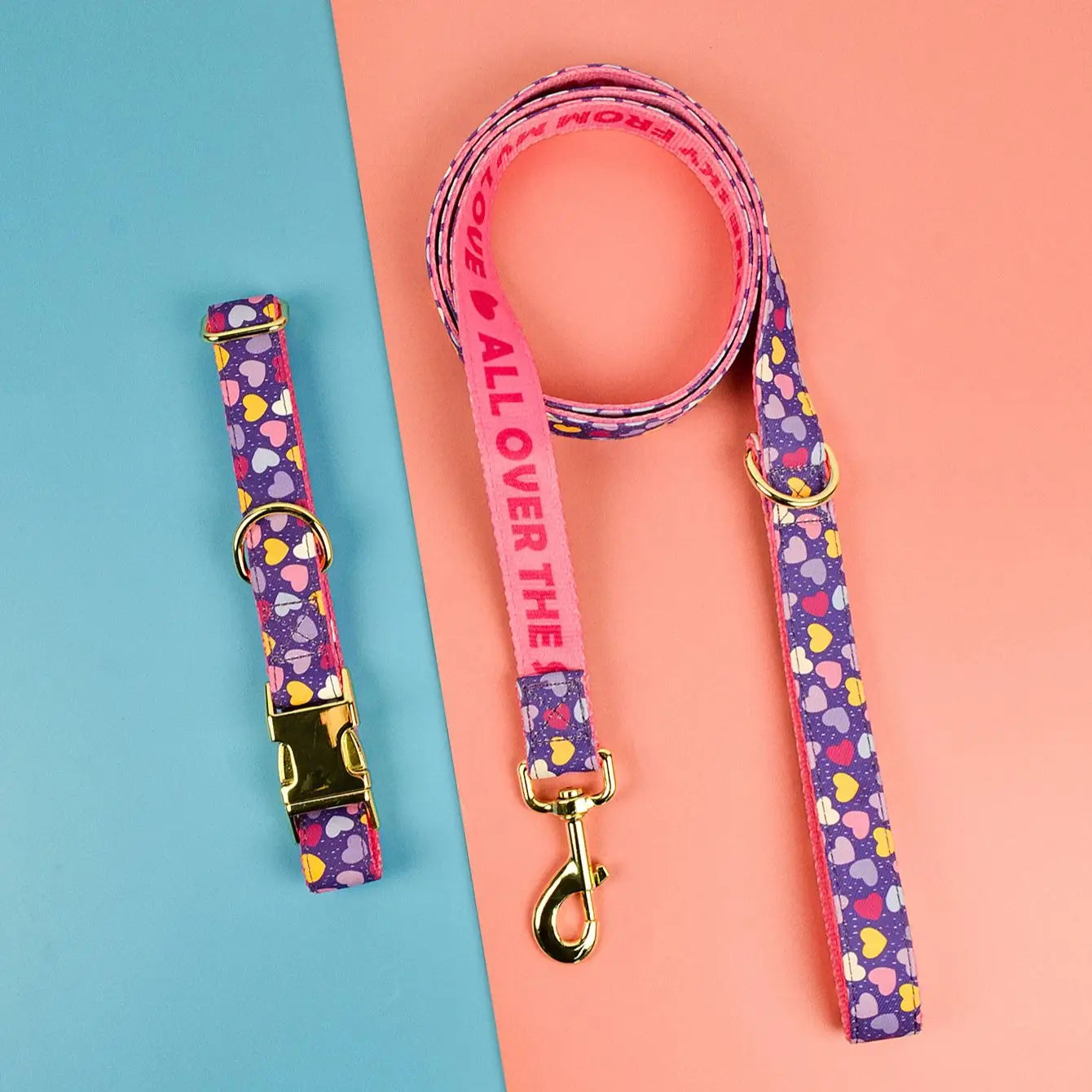 Luxury Colorful Dog Collar And Leash Set For Small Medium Large Dogs
