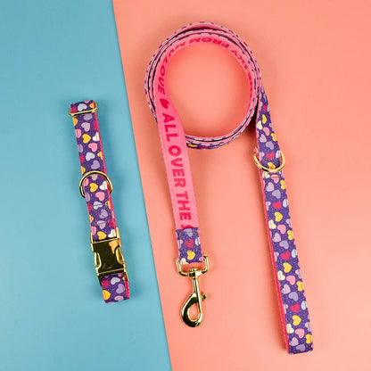 Luxury Colorful Dog Collar And Leash Set For Small Medium Large Dogs
