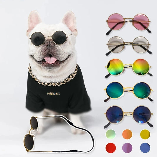 Vintage Round Cat Sunglasses For Small Dogs And Cats Photo Props