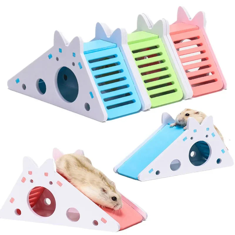 Wooden Hamster Slide Toy House For Small Pets Guinea Pigs