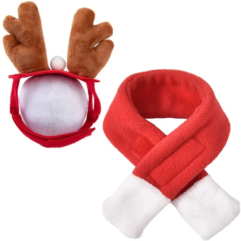 Pet Christmas Cloak Set For Dogs And Cats Holiday Costume