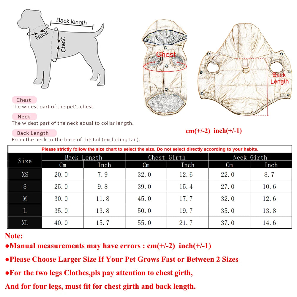 Warm Fleece Dog Coat Hoodie for Small Medium Dogs Winter Jacket