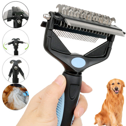 3 In 1 Pet Deshedding Brush - Dog Hair Remover & Grooming Tool