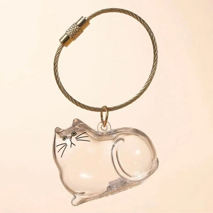Pet Memorial Keychain - Dog Hair Storage Pendant With Resin Capsule