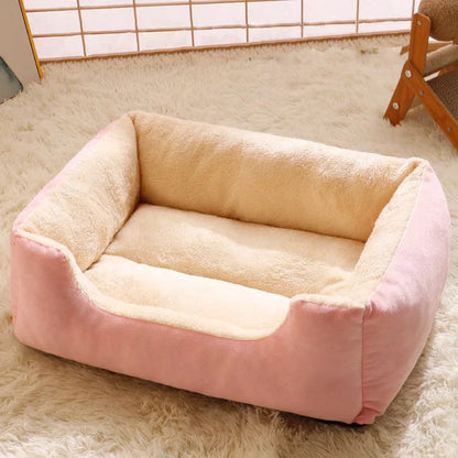 Premium Cat Bed Plush Pet Cushion - Comfortable Sleeping Basket
