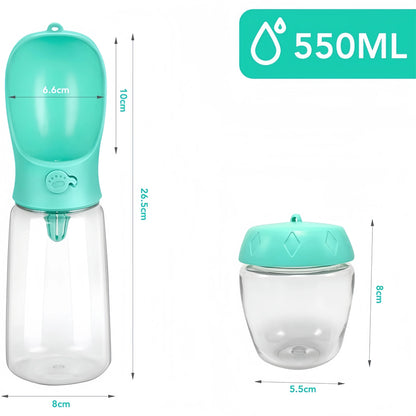 Portable Pet Water Bottle With Food Dispenser For Dogs And Cats