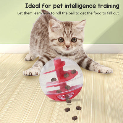 Cat Treat Dispensing Ball - Interactive Slow Feeder Puzzle Toy