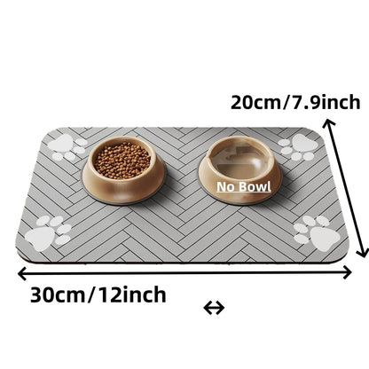 Pet Feeding Mat - Absorbent Waterproof Placemat For Dog Cat Food Water Bowl
