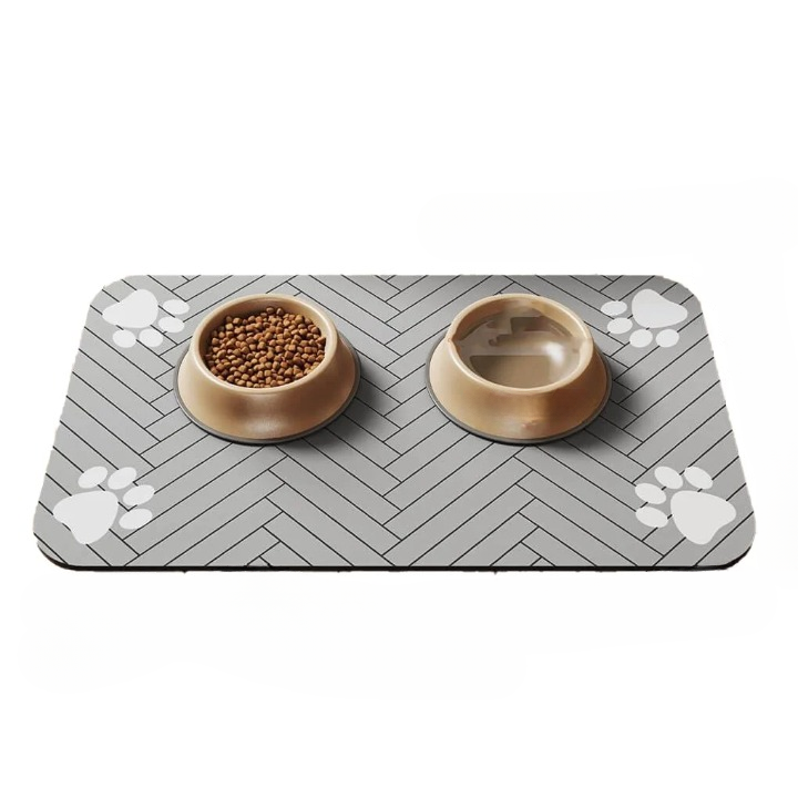 Pet Feeding Mat - Absorbent Waterproof Placemat For Dog Cat Food Water Bowl