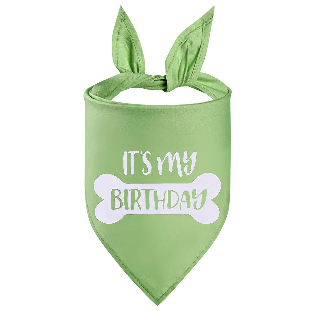Dog Birthday Bandana - Happy Birthday Party Pet Triangle Scarf