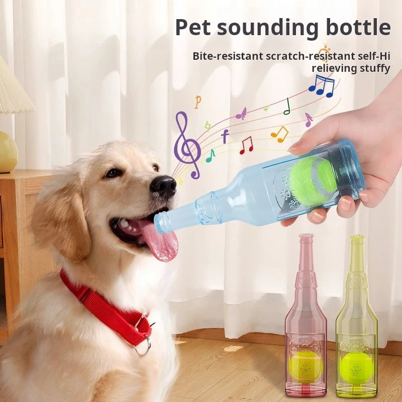 Interactive Dog Chew Ball Toy With Bottle Sound For All Sizes