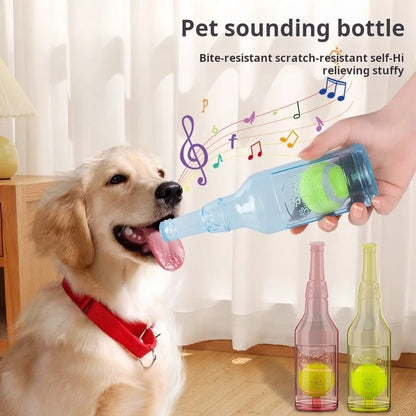 Interactive Dog Chew Ball Toy With Bottle Sound For All Sizes