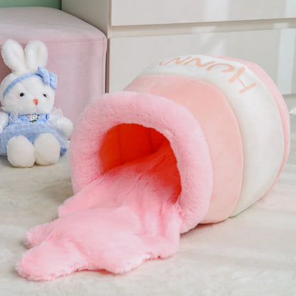 Honey Jar Cat Nest - Semi-Enclosed Warm Pet Bed for Cats & Dogs