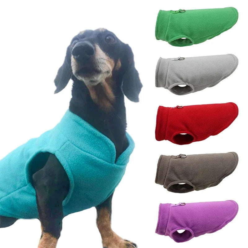 Warm Fleece Dog Jacket Vest With D-Ring For Small Dogs And Cats