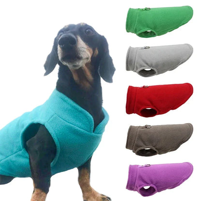 Warm Fleece Dog Jacket Vest With D-Ring For Small Dogs And Cats