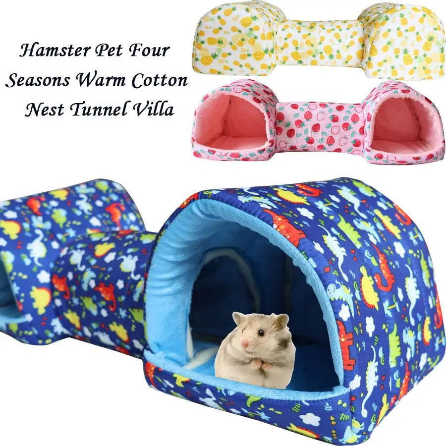 Hamster Hideaway Tunnel - Cozy Pet Bed Cave For Small Animals