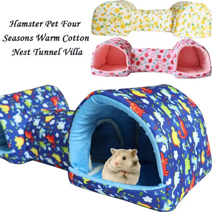 Hamster Hideaway Tunnel - Cozy Pet Bed Cave For Small Animals