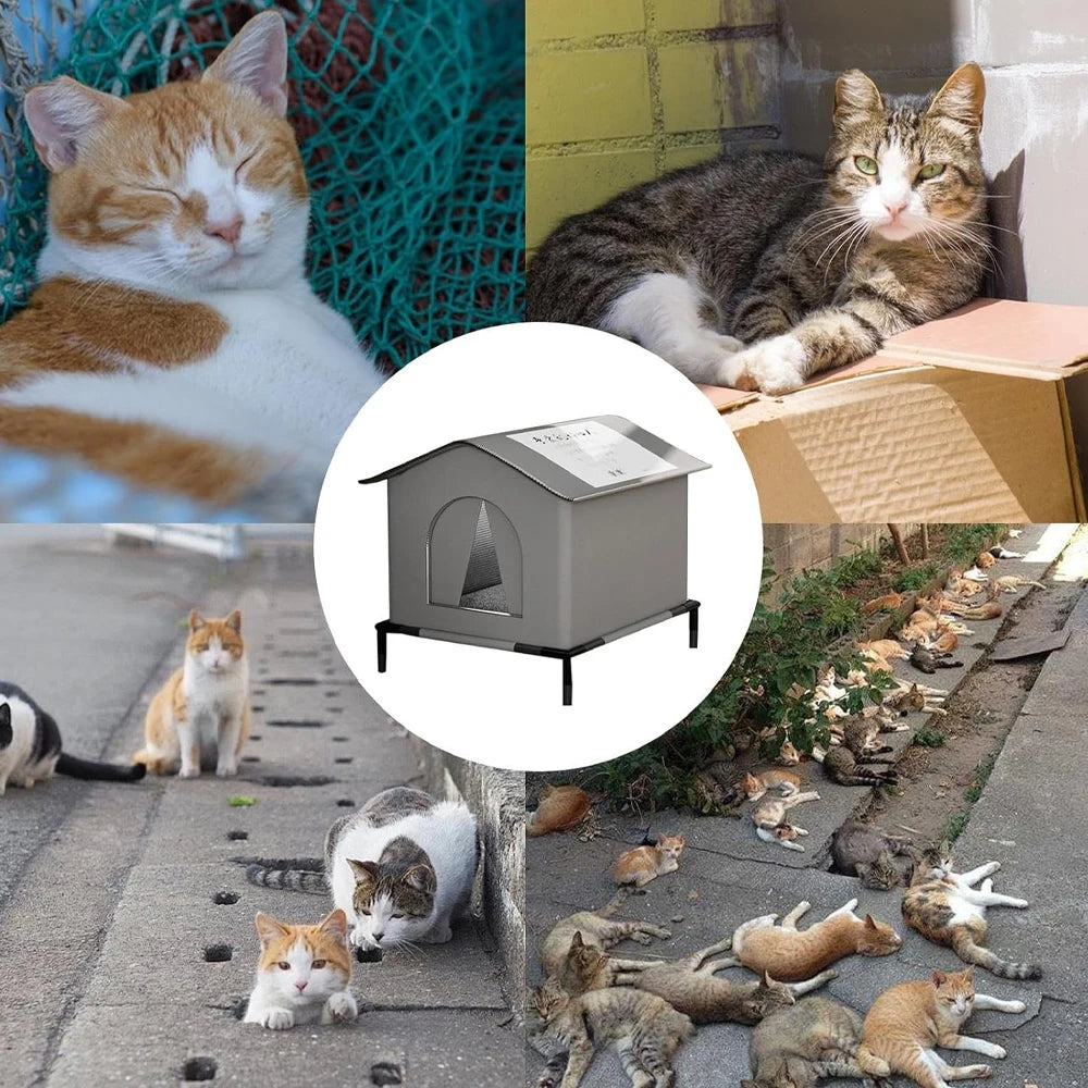 Waterproof Cat House Winter Shelter For Outdoor Cats Small Dogs