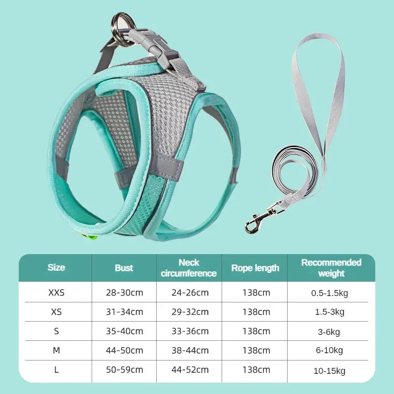 Dog Safety Harness Reflective Breathable Adjustable Pet Vest