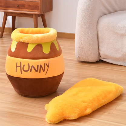 Honey Jar Cat Nest - Semi-Enclosed Warm Pet Bed for Cats & Dogs