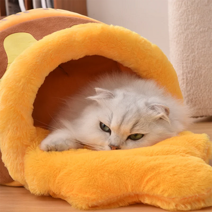 Honey Jar Cat Nest - Semi-Enclosed Warm Pet Bed for Cats & Dogs
