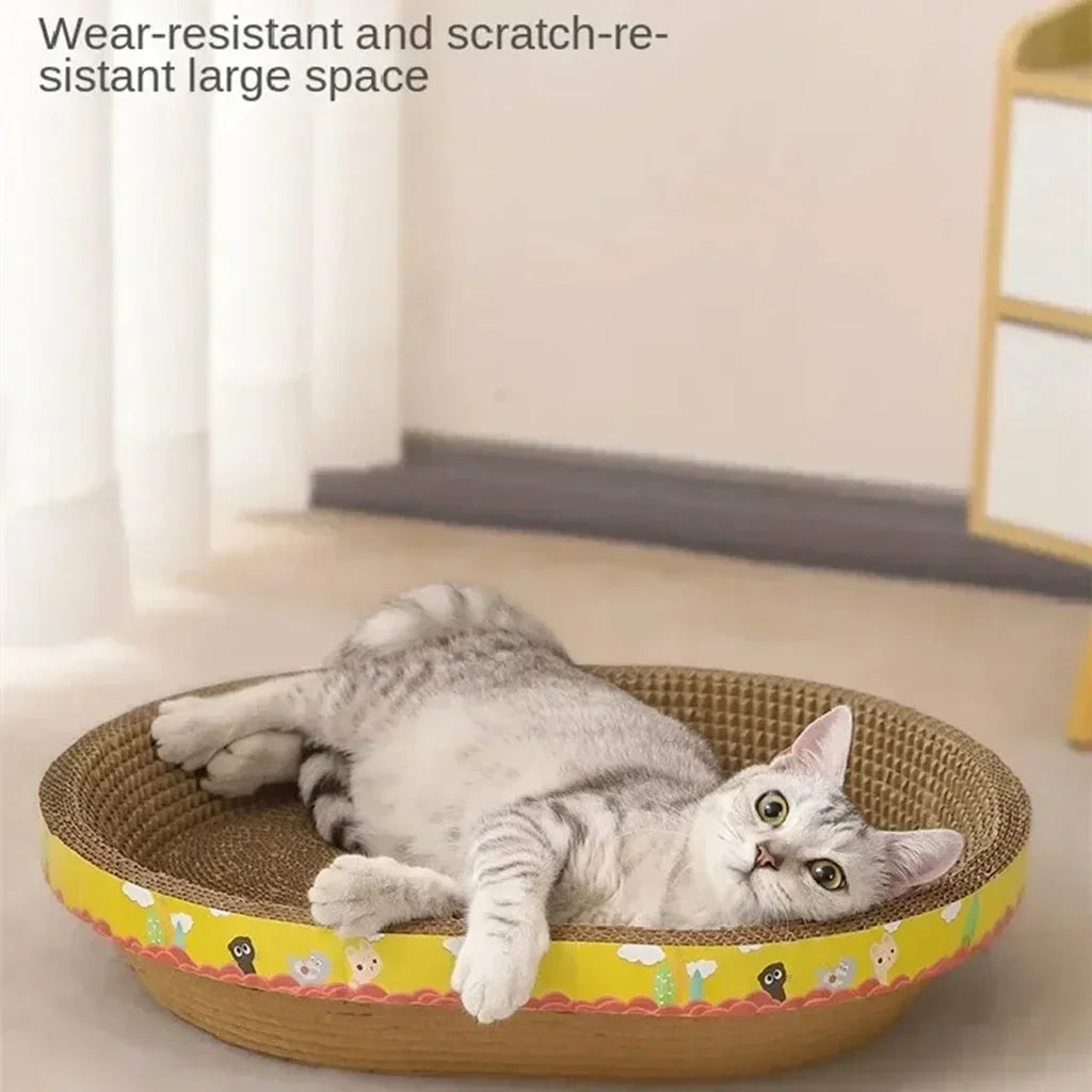 Cat Scratching Board Oval Corrugated Paper Furniture Protection Toy