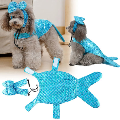 Mermaid Dog Costume - Funny Pet Cosplay Outfit For Small Medium Large Dogs