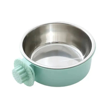 Pet Food Bowl Hanging Stainless Steel 2-in-1 Detachable Design